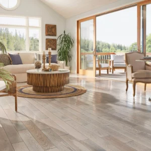 Living Room Hardwood Flooring | A & S Carpet Collection