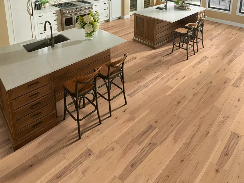 Hickory-Engineered-Hardwood Hickory Engineered Hardwood in Kitchen Area | A & S Carpet Collection